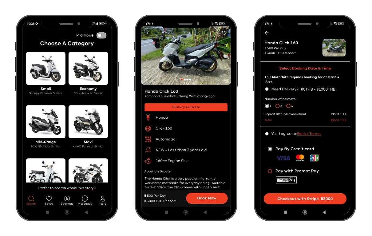 Motor Kiralama Uygulaması Görseli